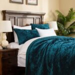ELEGANT LIFE HOME Luxury Washed Crushed Velvet Artistic Diamond Stitching Bedding Sham, Standard Size 20 in x 26 in, 1 Piece, Peacock Blue - Image 2