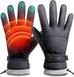 FURTALK Winter Gloves for Men Women Adjustable Wrist Windproof Water-Resistant Cold Weather Full Touchscreen Ski Snow Fleece Lined - Image 2