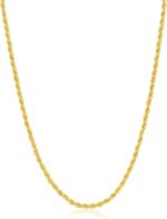 Fiusem 18K Gold Plated Rope Chain for Men, 18K Gold Plated Chain Necklace, Stainless Steel Necklace for Men and Women - Image 2