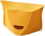 Folding Portable Camping Hiking Stool with Handbag Function - Lightweight Collapsable Travel Chairs for BBQ, Library & Backpacking - Outdoor Ultralight Mini Step Stool Foldable(Yellow Large) - Image 2