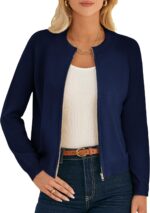 GRACE KARIN Womens Long Sleeve Zip Up Cardigan Sweaters Lightweight Fall Fashion Sweater Jacket Knitted Fall Clothes - Image 2