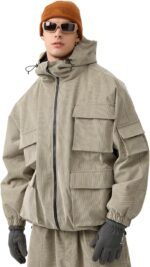 GSOU SNOW Mens Snowboard Jacket Baggy Womens Ski Jackets Cargo Snow Coat Waterproof Windproof Warm Multi-Pockets Sports - Image 2