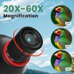 Gosky 20-60×85 Spotting Scope with Tripod - Phone Adapter, Dual Focusing Spotter Scope for Bird Watching, Wildlife Scenery (Black) - Image 2