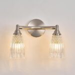 HDDFL Brushed Nickel Bathroom Light Fixture Bathroom Vanity Lighting 2 Lights Modern Glass Wall Scone for Bedroom Bath Living Room Hallway - Image 2