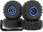 HOBBYSOUL RC 64mm Tall 1.0 Mud Slingers Tires Wheels, Soft Sticky 1.0 Tires Tyres & Metal 1.0 beadlock Wheels for RC Micro Rock Crawler 1/24 SCX24 FMS24 FCX24 1/18 TRX4M - Image 2