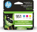 HP 951 Cyan, Magenta, Yellow Ink Cartridges for HP Printers (3 Pack) | Works with OfficeJet 8600, OfficeJet Pro 251dw, 276dw, 8100, 8610, 8620, 8630 | Eligible for Instant Ink | CR314FN - Image 2