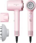 Hair Dryer, Wavytalk Turblow Pro Fast Drying Blow Dryer with Diffuser, High Speed Hair Dryer with 110,000 RPM, Pro Negative Ions for Reduces Damage, Frizz Smoothing, 3 Speeds & 3 Temps, Pink - Image 2