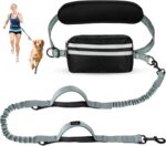 Hands Free Dog Leash with Pouch, Adjustable Waist Belt with Double Padded Handles, Waist Leash for Dog Walking Accessories, Olive - Image 2