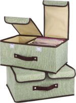 Homaisson 2 PCS Collapsible Linen Storage Bins, Quality Fabric Foldable Organizers with Handles, Ideal for Clothing, Books, and Office Storage, Perfect for Home Organization - Image 2
