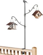Idzo 42-Inch Adjustable Double Deck Hook for Railing, Shepherds Hooks for Outdoor Heavy-Duty with 3-Layer Coating, 5 Pounds Capacity Per Arm, Rust-Resistant Iron, Ideal for Bird Feeders and Planters - Image 2