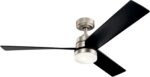 KICHLER Spyn 52 in. Integrated LED Indoor Brushed Nickel Downrod Mount Ceiling Fan with Light Kit and Wall Control 300275NI - Image 2