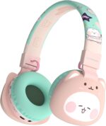 Kids Bluetooth Headphones, 85dB Volume Limit, Ultra-Soft Over-Ear, Built-in Mic, Foldable,Cartoon Animal Design, Suitable for School & Travel, FM/TF/AUX Supported (Icarer, Pink Cat) - Image 2