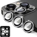 Kucheed Diamond Camera Lens Protector for iPhone 16 Pro/iPhone 16 Pro Max, Bling 9H Tempered Glass Camera Cover, Individual Automatic Alignment Metal Rings, Glitter Phone Lens Cover Film Stickers - Image 2