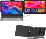 Laptop Screen Extender 14-inch, 1080P FHD Portable Monitor, Type-C/HDMI/USB-A Plug & Play, Laptop Monitor Extender fits Laptops with Screen up to 15.35" Wide, Compatible with Windows, Mac, Chrome - Image 2