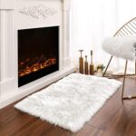 Latepis White Sheepskin Rug 2x3 Faux Fur Sheepskin Rug for Living Room Fluffy Washable Rugs for Bedroom Luxury Room Decor Furry Rugs Rectangle - Image 2