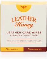 Leather Honey Leather Wipe Kit: Clean & Restore On-The-Go. For Any Color of Leather Couches, Car Seats, Purses, Shoes & Bags. Nontoxic, Ready-to-Use & Made in the USA. 5 Cleaner & 5 Conditioner Wipes - Image 2