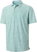 M MAELREG Golf Polo Shirts for Men Short Sleeve Dry Fit Striped Performance Moisture Wicking Collared Casual Mens Golf Shirt - Image 2