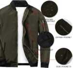 MADHERO Mens Bomber Jacket Lightweight Slim Fit Softshell Windbreaker - Image 2