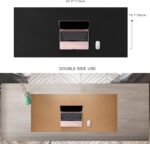 MAIDERN 43.3”x 19.6” Leather Desk Pad, Large Desk Mat, Reversible Cork & Leather Large Mouse pad for Desk, Waterproof Computer Desk Pad for Gaming Home Office (Black) … - Image 2