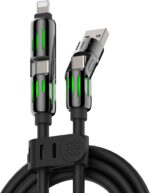 MFish 4-in-1 Universal USB Charging Cable with Carrying Case – 240W Max Fast Charger Cord, USB-A, Dual USB-C & Lighting, for iPhone 14/15/16/17 Series, iPad & MacBook and More(Black, 6.6Ft) - Image 2