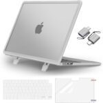 MOSISO Compatible with MacBook Air 13 inch Case 2025 2024 2023 2022 M4 A3240 M3 A3113 M2 A2681, Heavy Duty Hard Case with Kickstand&Keyboard Cover&Screen Film&Type C for MacBook Air 13.6, Translucent - Image 2