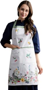 Maison d' Hermine 100% Cotton Apron for women with Pocket Kitchen Chef Apron for Men Cooking Gardening Server Waitress Maid - Image 2