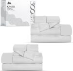 Mayfair Linen 100% Egyptian Cotton 2 Pack Full Sheet Set - Luxury 500 Thread Count Cotton Sheets Full Size (8 PC, Silver Grey), Soft, Cooling, Sateen Weave, 16" Deep Pocket Hotel Quality Bed Sheet Set - Image 2