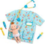 Melissa & Doug Pediatric Nurse Costume Role Play Set (8 pcs) - Includes Baby Doll, Stethoscope - Image 2