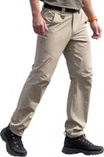 Men's Quick Dry Hiking Work Cargo Pants with Belt Lightweight Water-Resistant Stretch Pants for Fishing Outdoor Casual - Image 2