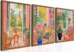 Modern Henri Matisse Wall Art Open Window Wall Decor Paintings, Pink Landscape Poster Canvas Prints Aesthetic for Bedroom Living Room 16x24 inch Wood Framed - Image 2