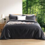 NEXHOME PRO Duvet Cover Queen, Duvet Cover Set, Ultra Soft, Viscose from Bamboo Cooling, 1 Duvet Cover and 2 Pillowcases, 90"x90", Dark Grey, Comforter Not Included - Image 2