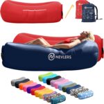 Nevlers 2 Pack Inflatable Loungers Air Sofa Couch | Perfect for Beach Chair Camping Chairs or Portable Hammock |Travel Bag Pouch, Pegs & 3 Pockets| Movie Seating & Camping Accessories Blow Up Lounger - Image 2