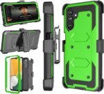 Njjex Rugged Case For Samsung Galaxy A13 5G, For Galaxy A13 5G Case, [Nbeck] Heavy Duty Built-in Screen Protector Locking Swivel Holster Belt Clip Kickstand Hard Shell Cover for Samsung A13 5G [Green] - Image 2
