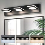 OKELI Bathroom Light Fixtures, Matte Black Vanity Light Modern LED Acrylic Lighting Fixtures, Bathroom Accessories Dimmer Lamps, 3CCT, 22-inch - Image 2
