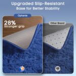 Ophanie Upgrade Rugs Fluffy Shaggy Soft Area Rug Non-Slip Indoor Floor Carpet 3x5 Ft Navy Blue - Image 2