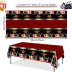 PHOGARY Movie Night Tablecloth for Red Carpet Party Decoration, 3 Pack Plastic Table Cloths, Hollywood Theme Table Cover, 54" x 108 - Image 2