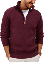PJ PAUL JONES Men Quarter Zip Pullover Sweaters Lightweight Knit Dress Sweater for Glof Work Casual - Image 2