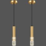 Pendant Lights Kitchen Island, Crystal Pendant Light Fixtures Mini 6W LED Modern Kitchen Pendant Lighting Over Sink and Living Room and Bedroom (Gold 2 Pack) - Image 2