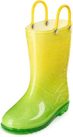 Puddle Play Kids' PVC Glitter Rain Boots with Easy-On Handles – Sparkly, Lightweight, for Girls & Boys – Toddler & Little Kid Sizes - Image 2