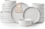 Pure & Practical Plates and Bowls Set for 6,FOBENTA 18 Piece White Dinnerware Sets – Ceramic Dish Set for Everyday Simplicity & Wellness Living - Image 2