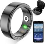 R02 Smart Ring, a Smart Ring for Women and Men, with a Charging case, Supports Heart Rate, Blood Oxygen, Sleep Health Monitoring, and Sports Tracking Ring. (Black, 12#) - Image 2