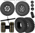 RC 1.3" Beadlock Tires Wheels for 1/18 1/24 Trx4m SCX24 FCX24 Ascent-18 RC Crawler Car,4pcs 1.3 Inch Wheel Rim Soft Rubber Tires,Black - Image 2