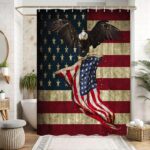 RV Shower Curtain Travel Trailer Camping Motor RV Bathroom Stall Shower Curtain Set, Small Size Waterproof Fabric Shower Cutain, Hooks Include 47x64inch - Image 2