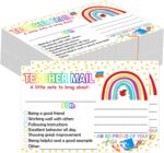Rainbow Happy Mail Teacher Notes to Parents Classroom Good Behavior Incentive Motivational Cards 50 Pcs Motivational Notes Positive Postcards For Home,Preschool, Kindergarten, Elementary (Color3) - Image 2