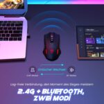 RisoPhy PC400 Wireless Gaming Mouse with 8000 DPI, 2.4G & Bluetooth Dual Mode Connection - Ergonomic Design, 7 Programmable Buttons, RGB backlighting, Precision Sensor for PC and Gaming - Image 2