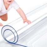 RostiKong 24 x 48 Inch Clear Plastic Transparent Tablecloth Protector Waterproof Office Desk Blotter Pad Vinyl Dining Room Table Protector for Wood Furniture Kitchen Coffee Garden Vanity End Table Mat - Image 2