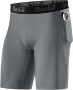 Runhit Men's Compression Shorts with Pockets – 9" Performance Athletic Shorts for Workouts Sports Running Spandex Underwear - Image 2