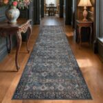 Runner Rugs for Hallway: 2x10 Vintage Dark Blue Washable Long Carpet for Kitchen Laundry Entryway Bathroom Bedroom Living Room - Non-Slip Navy Oriental Boho - Image 2