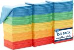 S&T INC. 150 Pack Microfiber Cleaning Cloth, Bulk Towels for Home, Reusable Microfiber Towels for Cars, Cleaning Rags, Assorted, 11.5 Inches x 11.5 Inches, 150 Count - Image 2