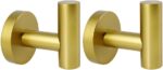 SUS 304 Stainless Steel Bathroom Towel Hooks Coat Hook Round Clothes Wall Mounted Towel Coat for Bath Kitchen Garage Hotel, Gold - Image 2